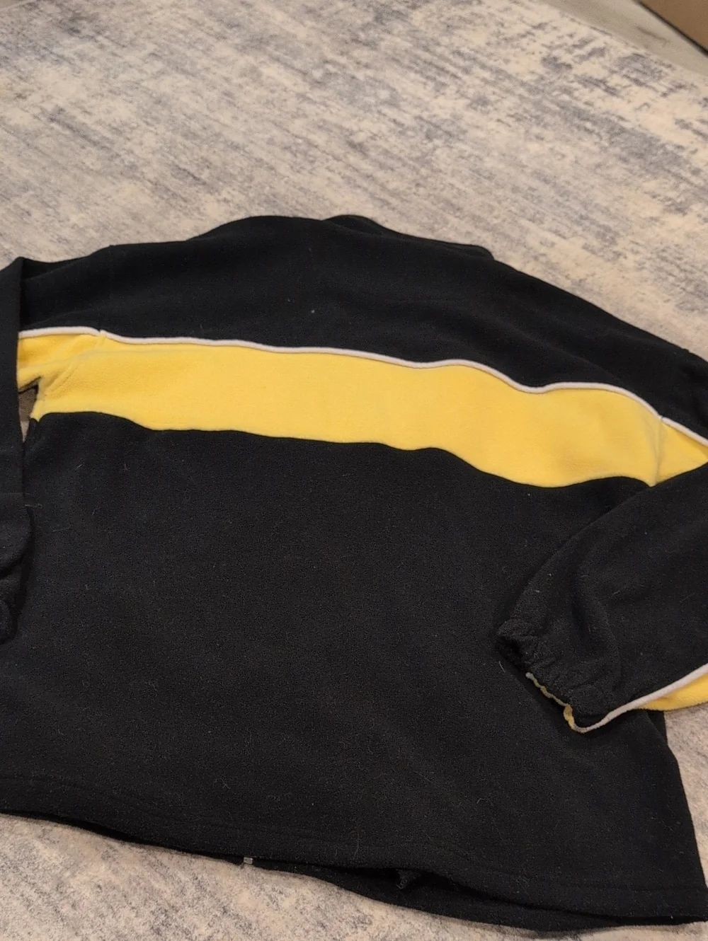 Black Fleece Zip-Up Jacket with Yellow Stripe XxL Suxxess